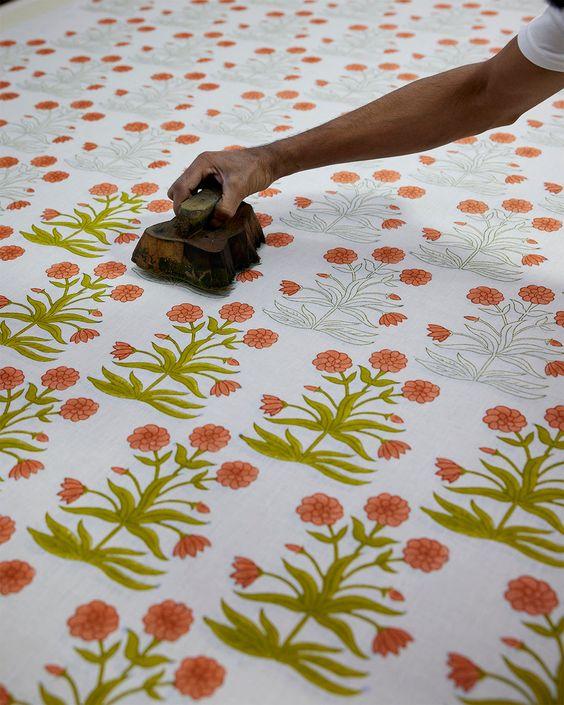 técnicas de Block Print sostenible en textiles